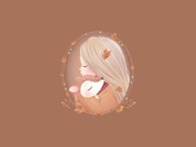 Autumn Girl-Deer Love Panel -60x70 - - NiktuDesign