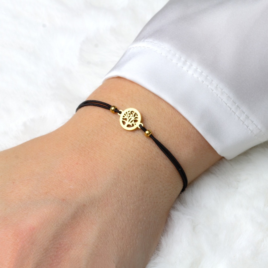 Filigranes Armband mit einem kleinem Lebensbaum, gold, perfektes Geschenk für Mädchen und Frauen