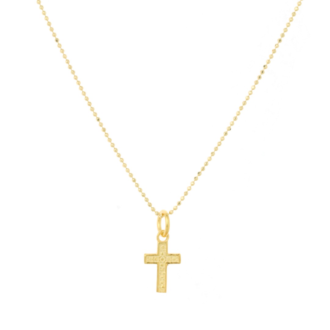 Damen Kette Silber oder Gold plattiert mit einem kleinen Kreuz schönes Geschenk 3