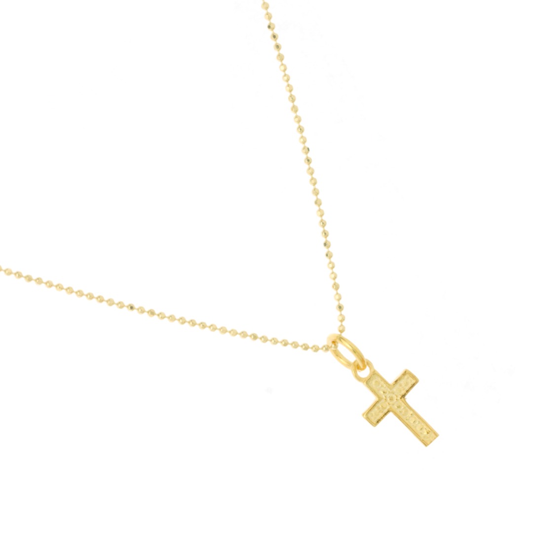 Damen Kette Silber oder Gold plattiert mit einem kleinen Kreuz schönes Geschenk 4