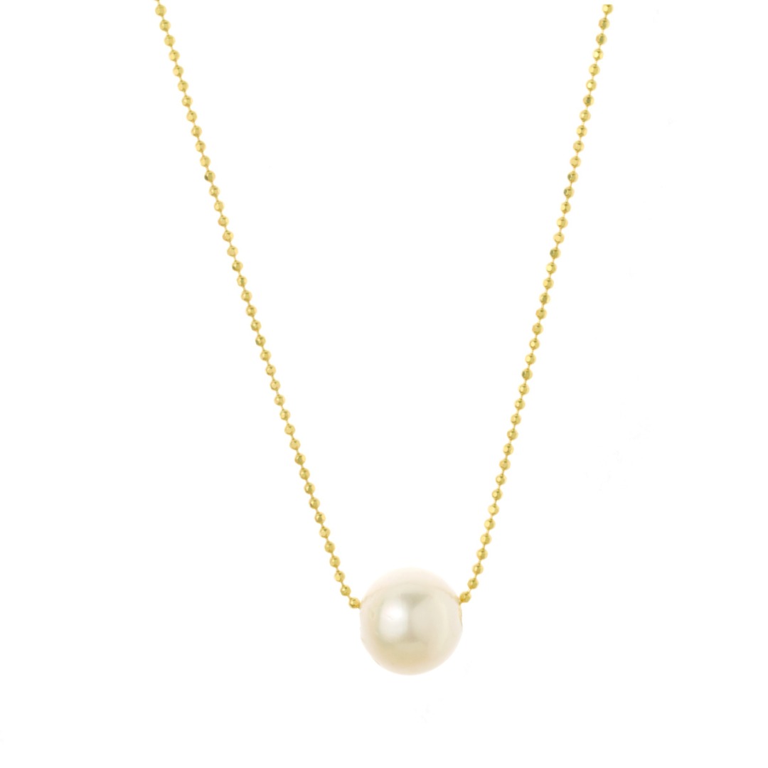 Damen Kette Silber oder Gold plattiert mit einer echten Perle Klasse AA filigran schönes Geschenk 3