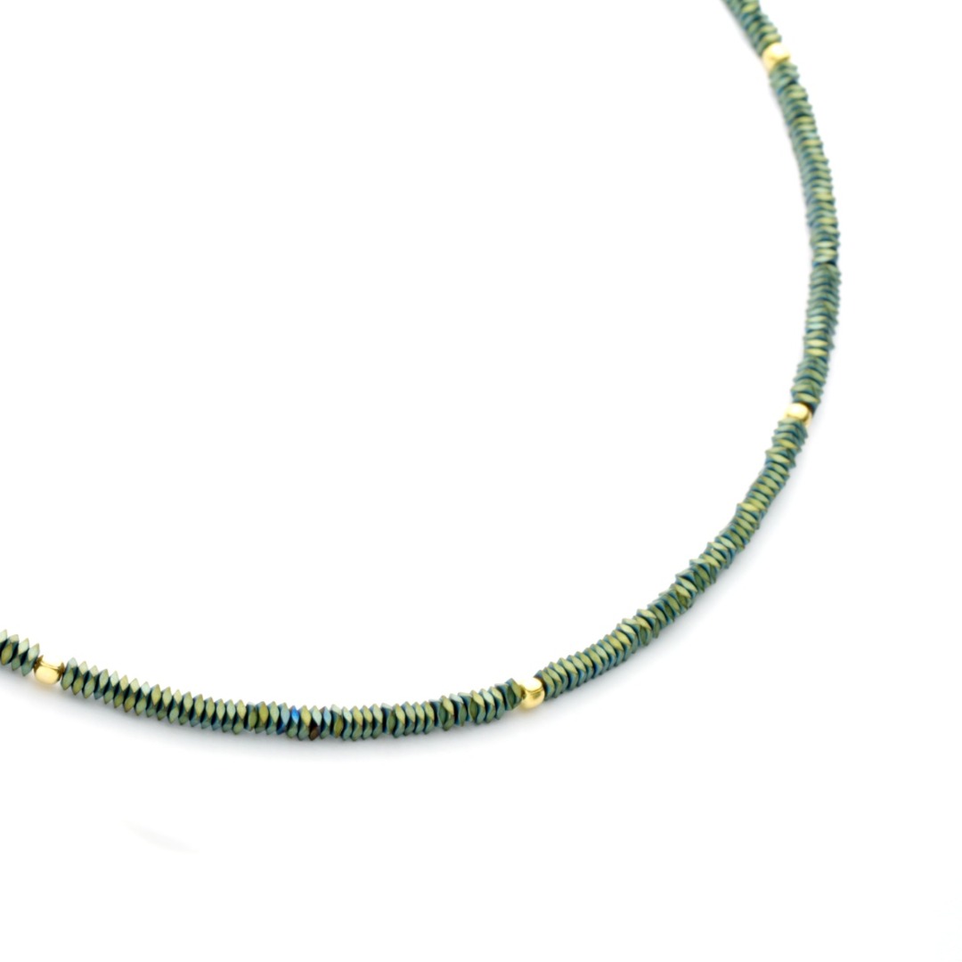 Filigrane Halskette für Damen aus Hämatit 925-er Silber vergoldet 2