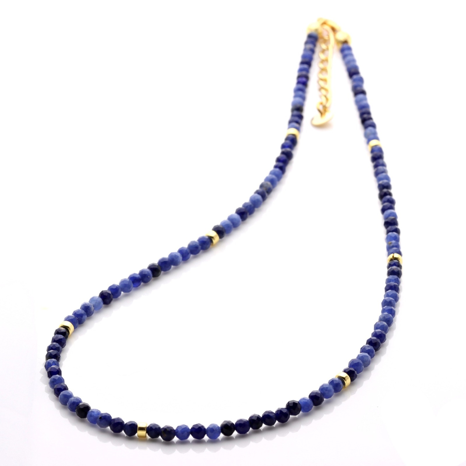 Filigrane Halskette für Damen aus echtem Saphir Silber Gold oder Rosègold plattiert 4