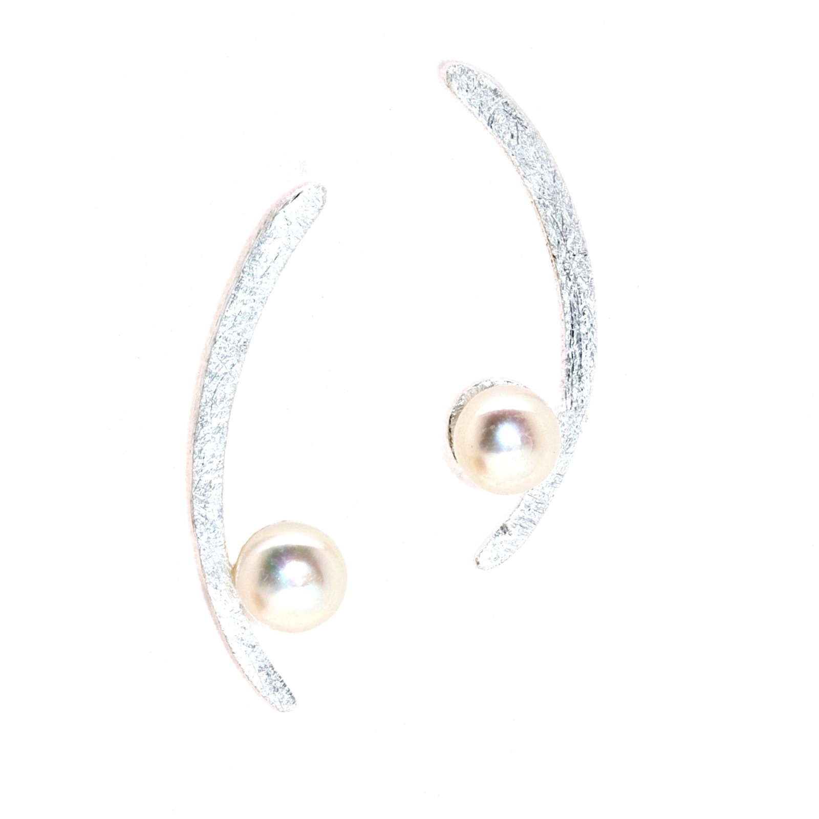 Außergewöhnliche Perlenohrringe aus Silber 3