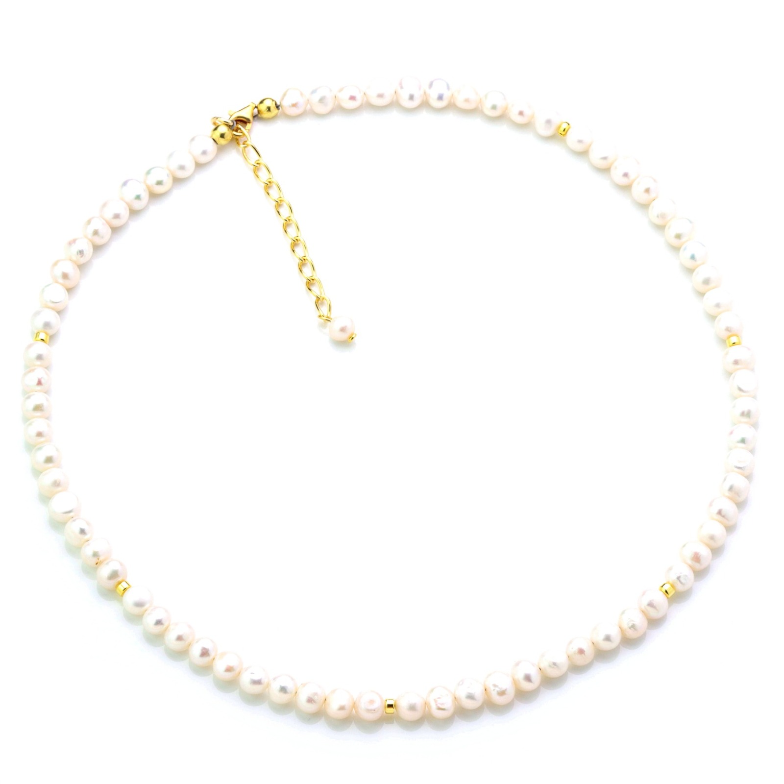 Perlenkette Choker-Kette aus echten Süßwasser-Perlen Perlenlayering 5