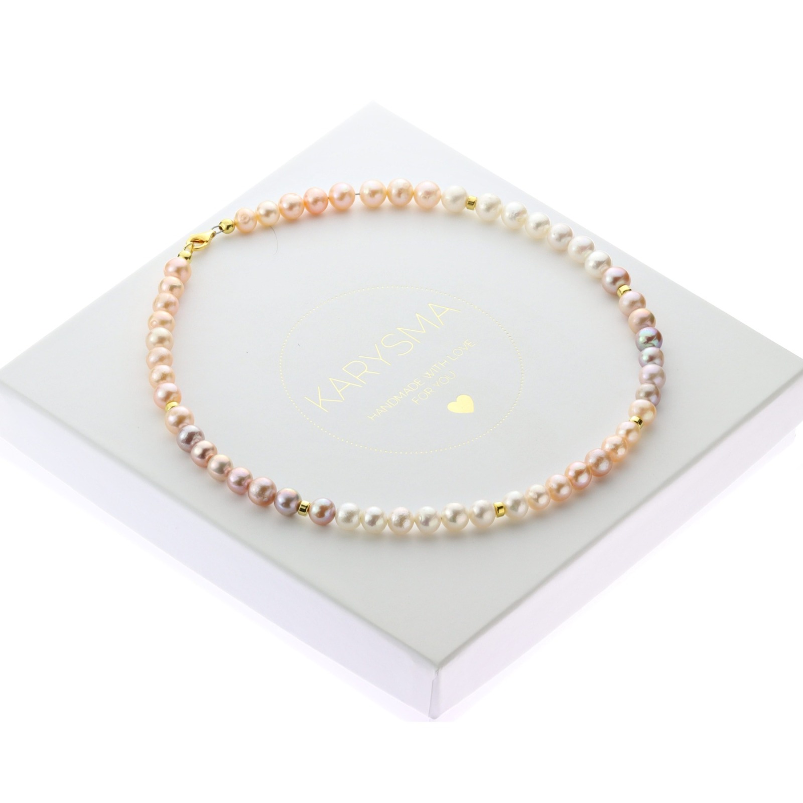 Perlencollier aus echten Zuchtperlen Qualität AAA mit Farbverlauf
