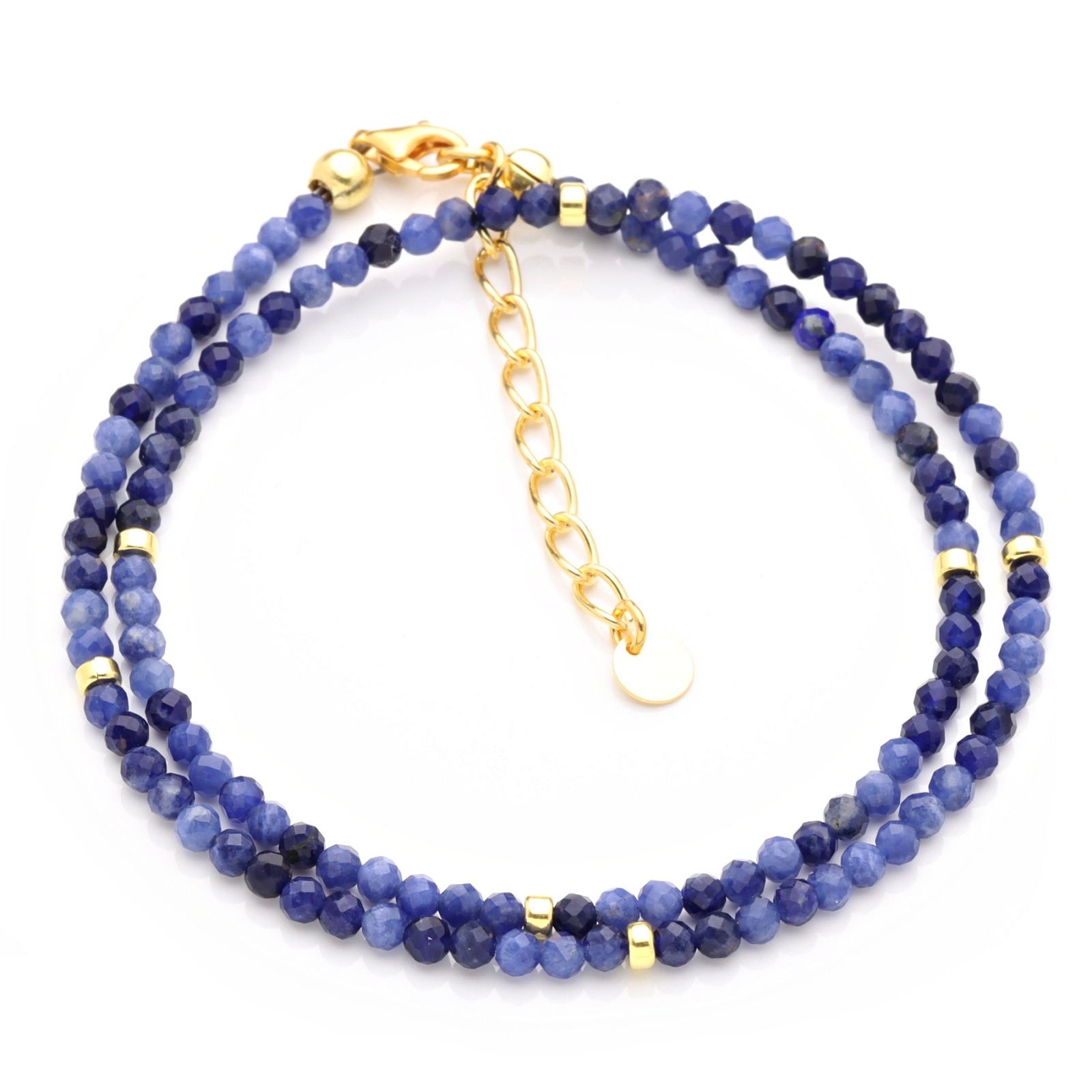 Filigrane Halskette für Damen aus echtem Saphir Silber Gold oder Rosègold plattiert 2