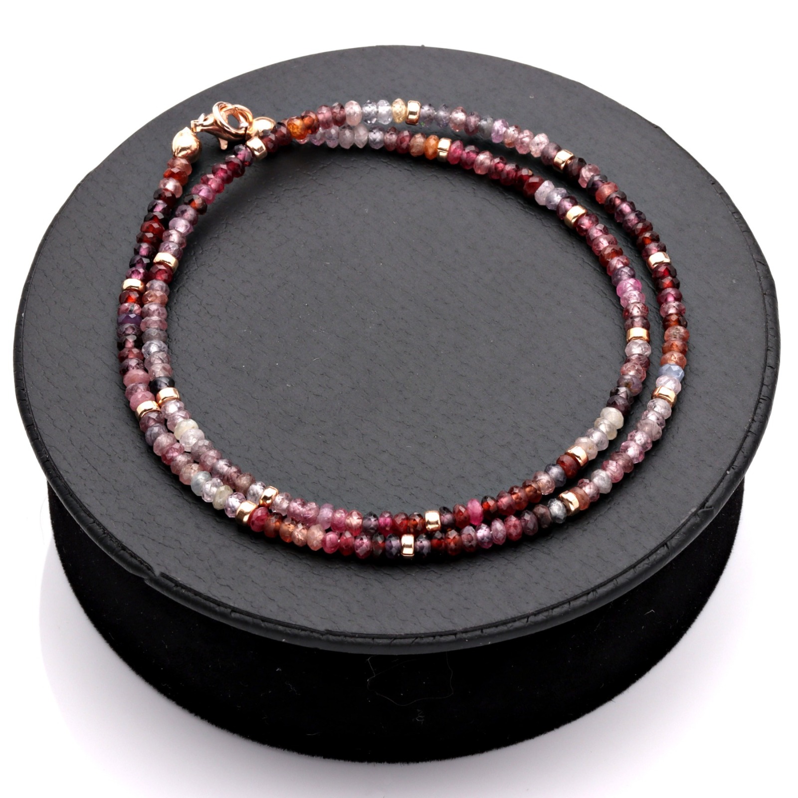 Filigrane Halskette für Damen aus Spinell Multi Color 3 mm facettiert 3