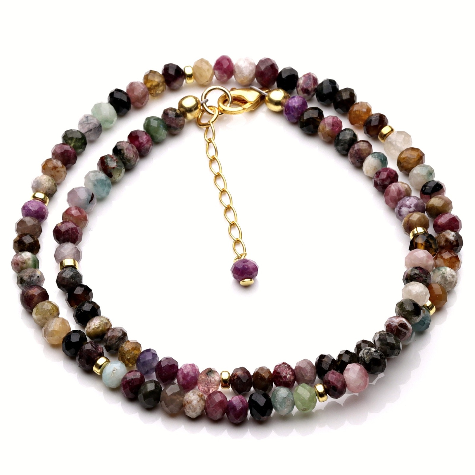 Filigrane Halskette für Damen aus Turmalin Multi Color 3