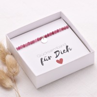 Armband aus echtem Pink Turmalin mit Anhänger Plättchen, perfektes Geschenk für Frauen 7