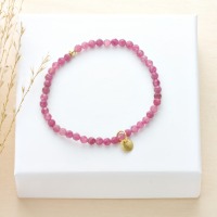 Armband aus echtem Pink Turmalin mit Anhänger Plättchen, perfektes Geschenk für Frauen 4