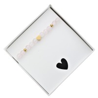 Armband aus Rosenquarz mit kleinem Herz, schönes Geschenk zum Geburtstag 7