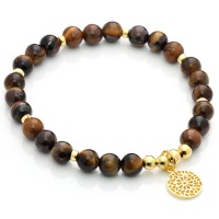 Armband Tigerauge mit Mandala, 725er Silber oder vergoldet, perfektes Geschenk für Frauen 3