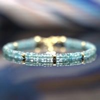 Filigranes Armband Blauer Topas, verstellbar, Silber , Gold- oder Rosègold plattiert 3