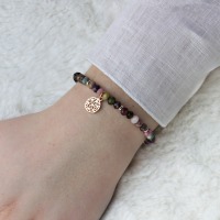 Armband aus Turmalin multicolor mit Lebensblume, schönes Geschenk 8