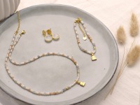 Filigrane Mondsteinkette mit echten Süßwasser-Perlen und Buddha-Anhänger 6