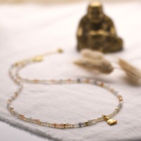 Filigrane Mondsteinkette mit echten Süßwasser-Perlen und Buddha-Anhänger 3