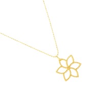 Filigrane Kette Gold plattiert, Anhänger Blüte, filigran, schönes Geschenk 3