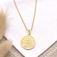 Filigrane Kette mit Zodiak-Amulett, 925er Sterling Silber oder Gold plattiert 5
