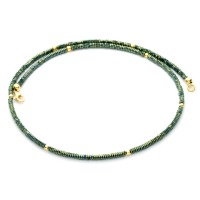 Filigrane Halskette für Damen aus Hämatit, 925-er Silber vergoldet 4