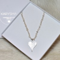 Lange Perlenkette aus echten Süßwasser-Perlen mit einem Herz aus Silber, schönes Geschenk 7