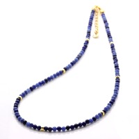 Filigrane Halskette für Damen aus echtem Saphir, Silber, Gold oder Rosègold plattiert 4