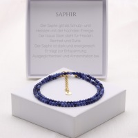Filigrane Halskette für Damen aus echtem Saphir, Silber, Gold oder Rosègold plattiert 3