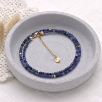 Filigrane Halskette für Damen aus echtem Saphir, Silber, Gold oder Rosègold plattiert 7