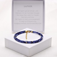 Filigrane Halskette für Damen aus echtem Saphir, Silber, Gold oder Rosègold plattiert 3