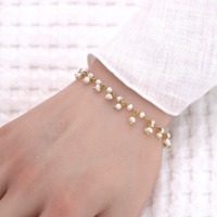 Goldenes Armband aus echten Perlen, 925er Silber vergoldet 4