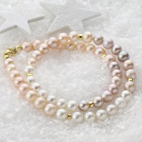 Perlencollier aus echten Zuchtperlen Qualität AAA mit Farbverlauf 4