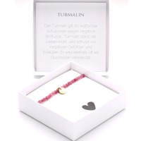 Armband aus echtem Pink Turmalin mit Anhänger Plättchen, perfektes Geschenk für Frauen 3