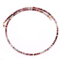 Filigrane Halskette für Damen aus Spinell, Multi Color, 3 mm facettiert 2