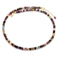 Filigrane Halskette für Damen aus Turmalin, Multi Color 2