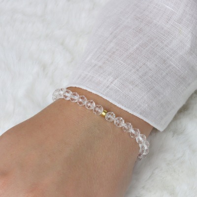 Armband aus echtem Bergkristall perfektes Geschenk für Frauen und Mädchen - Armband Bergkristall