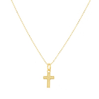 Damen Kette Silber oder Gold plattiert mit einem kleinen Kreuz schönes Geschenk - Kette mit Kreuz
