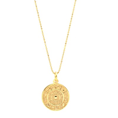 Filigrane Kette mit Zodiak-Amulett, 925er Sterling Silber oder Gold plattiert - Alle Sternzeichen,