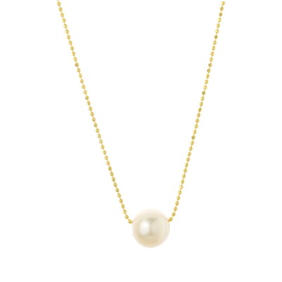 Damen Kette Silber oder Gold plattiert mit einer echten Perle Klasse AA filigran schönes Geschenk - Kette mit einer Perle