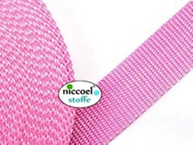 Reststück 3 m Gurtband aus PP 080 EUR/m - 30 mm breit - 14 mm stark - Farbe rosa