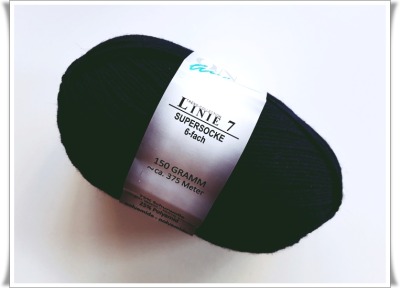 150 g Sockenwolle- ONline - Linie 7 - Supersocke 6-fach - 563 /100g - Farbe dunkelblau - schwarz