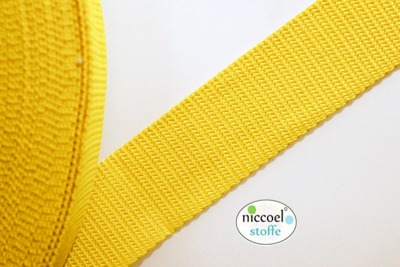 Reststück 3 m Gurtband aus PP 080 EUR/m - 40 mm breit - 14 mm stark - gelb - Auch in anderen Farben erhältlich