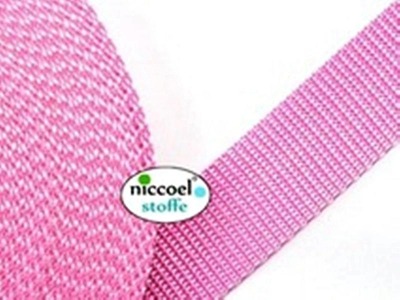 Reststück 3 m Gurtband aus PP 080 EUR/m - 30 mm breit - 14 mm stark - Farbe rosa - Auch in anderen Farben erhältlich