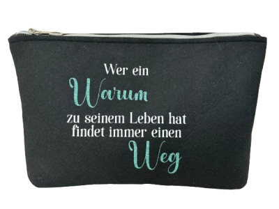 Filztasche Warum - Lebensmotto - Danke Aaron