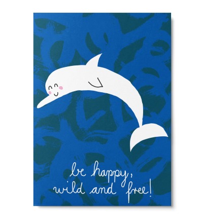 be happy wild and free - Postkarte