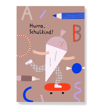 Hurra Schulkind - Postkarte