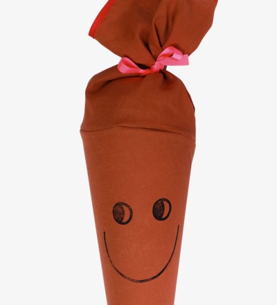 Schultüte HAPPY | rotbraun - Schultüte aus Leinen