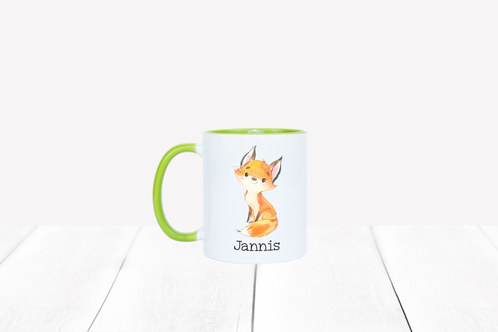 Personalisierte Tasse mit Name Fuchs Tasse mit Spruch Geschenk grün