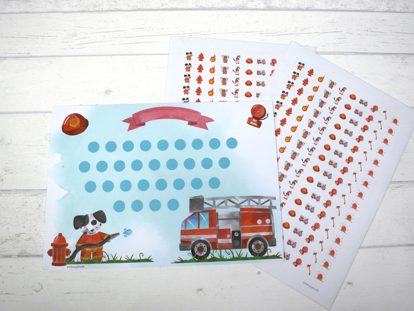 Belohnungstafel Feuerwehr Belohnungskarte Kinder inkl. Sticker 4