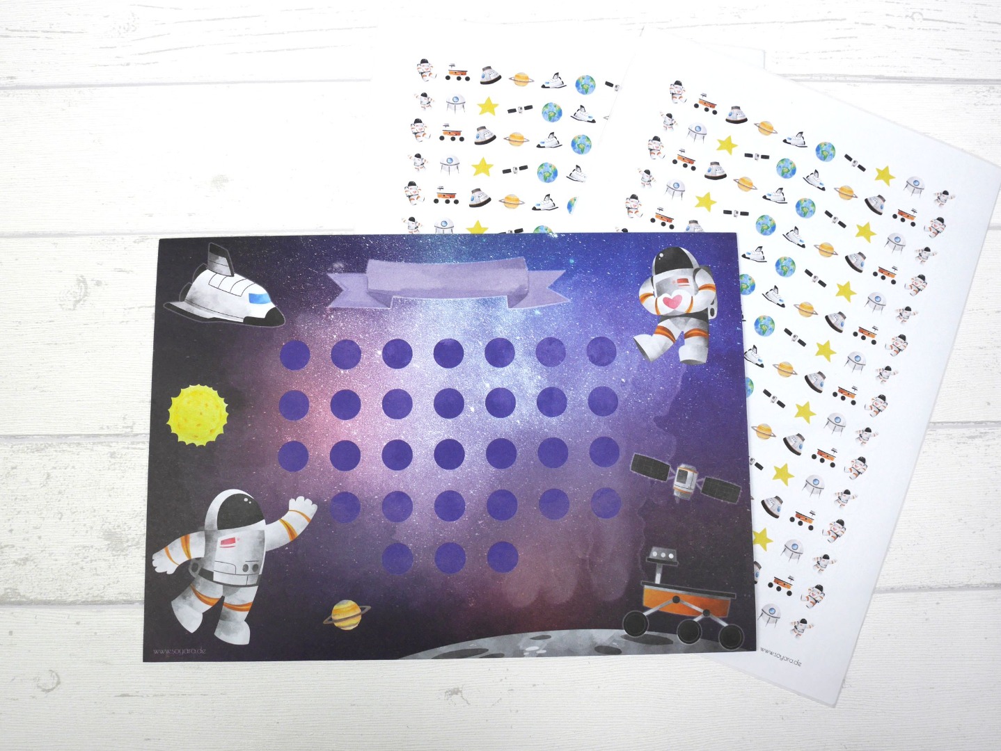 Belohnungstafel Astronaut Belohnungskarte Kinder inkl Sticker 4