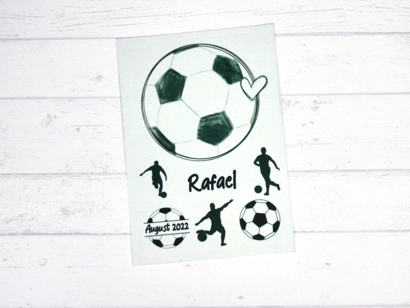 Aufnäher Set Fußball mit Name personalisiert für Schultüte Junge 6